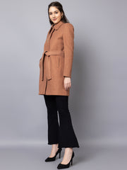 Dlanxa Women Single Breasted Coat With Belt