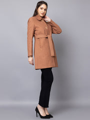 Dlanxa Women Single Breasted Coat With Belt