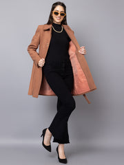 Dlanxa Women Single Breasted Coat With Belt