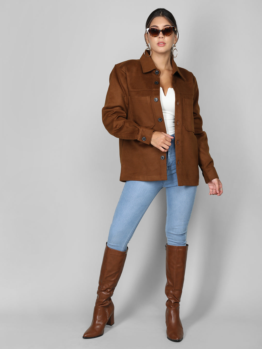 DLANXA Women Causal Shacket For Winter