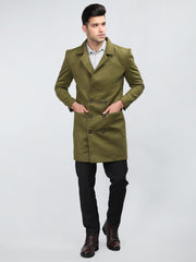 Men Double Breasted Long Coat