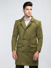 Men Double Breasted Long Coat