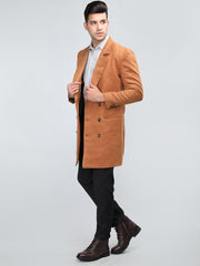 Men Double Breasted Long Coat