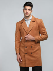 Men Double Breasted Long Coat