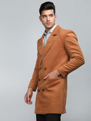 Men Double Breasted Long Coat