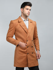 Men Double Breasted Long Coat