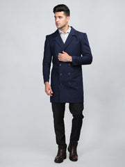 Men Double Breasted Long Coat