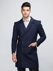 Men Double Breasted Long Coat