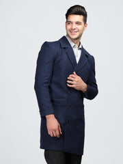 Men Double Breasted Long Coat