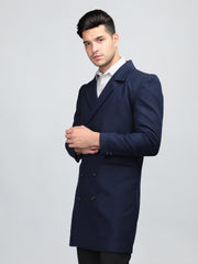 Men Double Breasted Long Coat