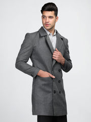 Men Double Breasted Long Coat