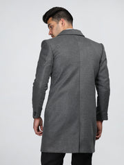 Men Double Breasted Long Coat