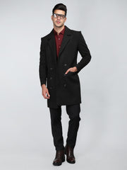 Men Double Breasted Long Coat