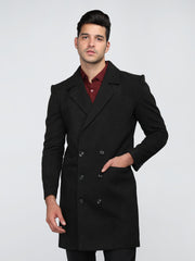 Men Double Breasted Long Coat