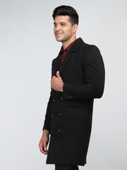 Men Double Breasted Long Coat