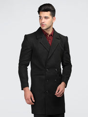 Men Double Breasted Long Coat