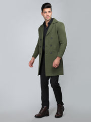 Men Double Breasted Long Coat