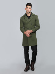 Men Double Breasted Long Coat