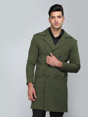 Men Double Breasted Long Coat