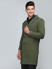 Men Double Breasted Long Coat