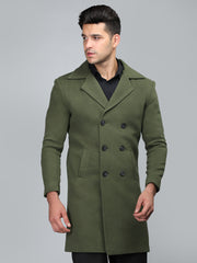 Men Double Breasted Long Coat