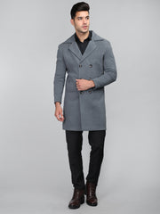 Men Double Breasted Long Coat