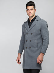 Men Double Breasted Long Coat