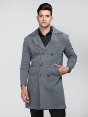 Men Double Breasted Long Coat