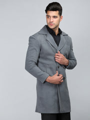 Men Double Breasted Long Coat