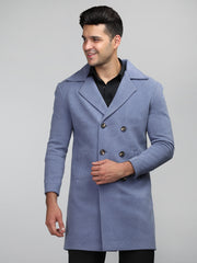 Men Double Breasted Long Coat