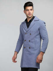 Men Double Breasted Long Coat