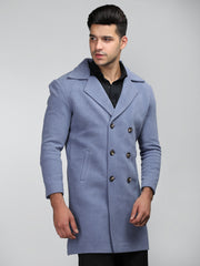 Men Double Breasted Long Coat