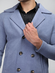 Men Double Breasted Long Coat