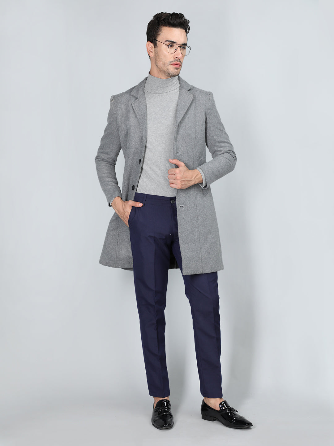 Dlanxa Men 4 Button Coat With Cross Flap Pocket