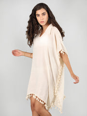 DLANXA Women Kaftan Dress Cream