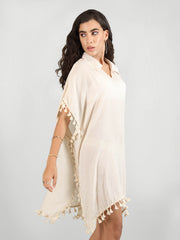 DLANXA Women Kaftan Dress Cream