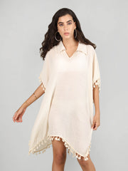 DLANXA Women Kaftan Dress Cream