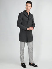 Dlanxa Men Long Coat Double Breasted 5 Button