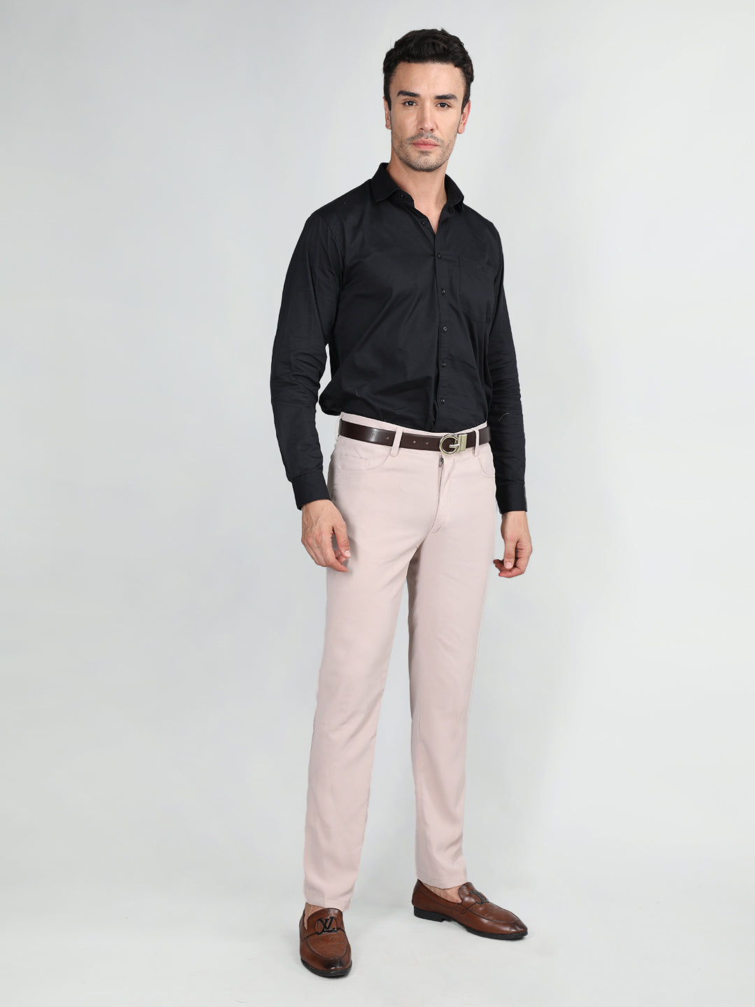 Men Slim Fit Solid Regular Trouser