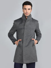 Dlanxa Men Long Coat Double Breasted 5 Button