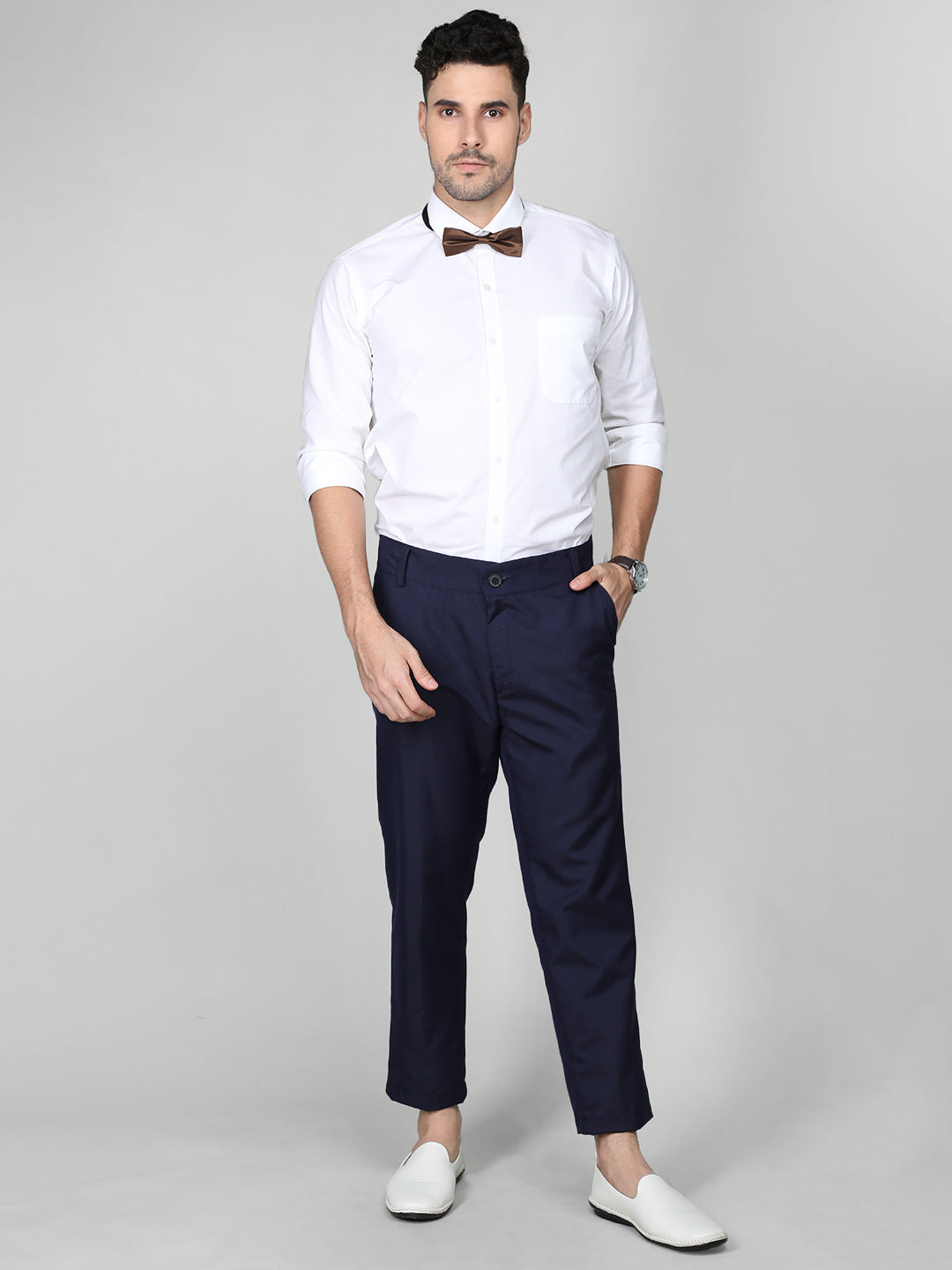 Men Slim Fit Solid Regular Trouser