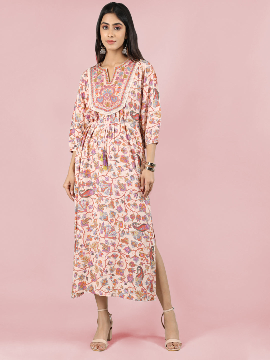 Women Printed Embroidered Dress