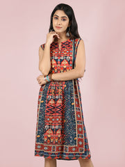 Women Printed Embroidered Dress