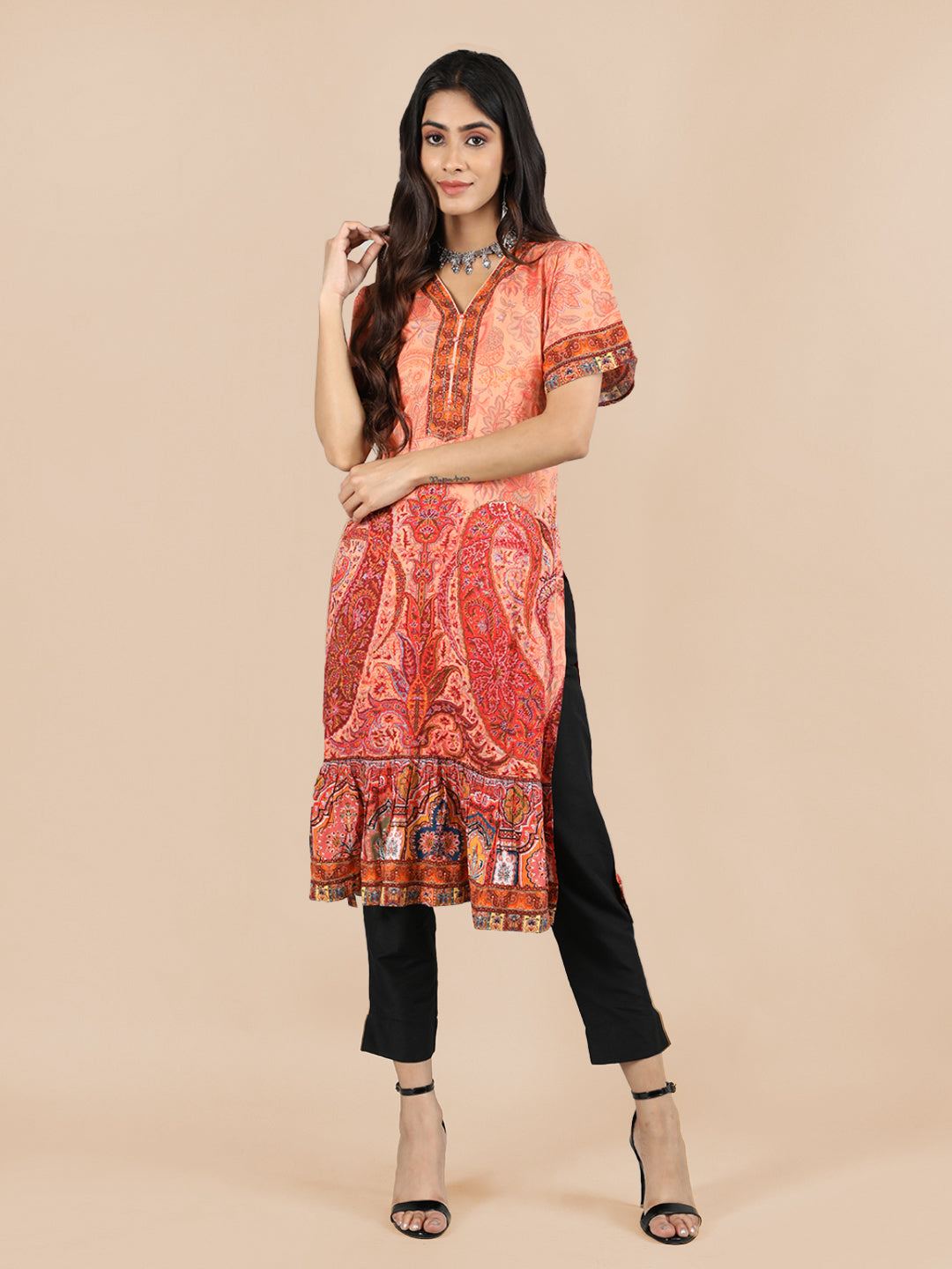 Women Printed Embroidered Kurti