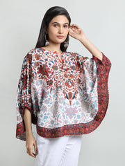 Women Printed Embroidered Kaftan Top