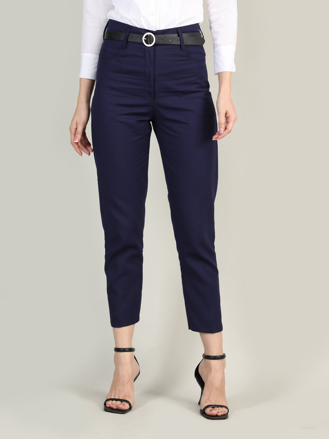 Women Solid Office Wear Formal Trouser