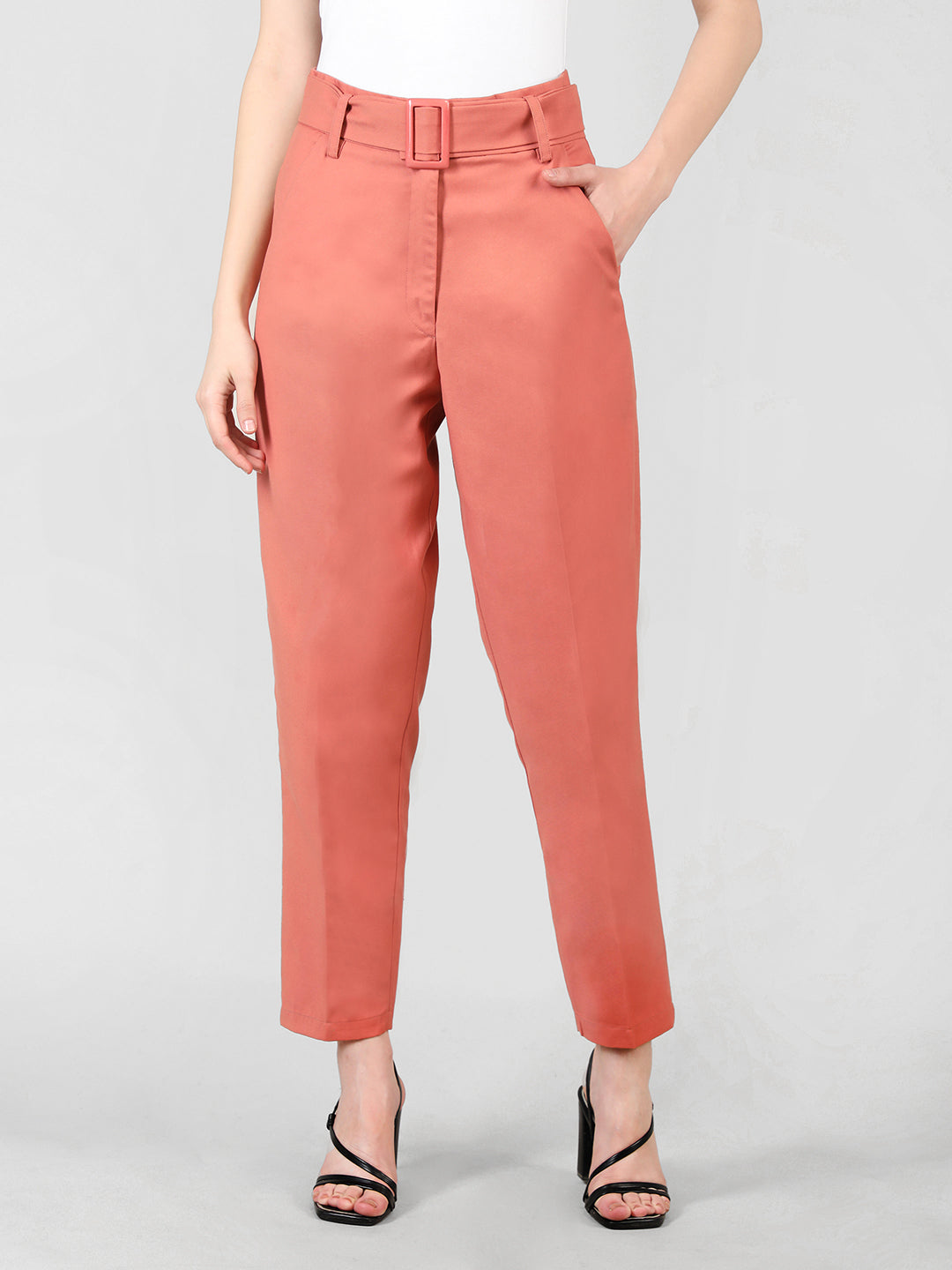 Women Solid Office Wear Formal Trouser