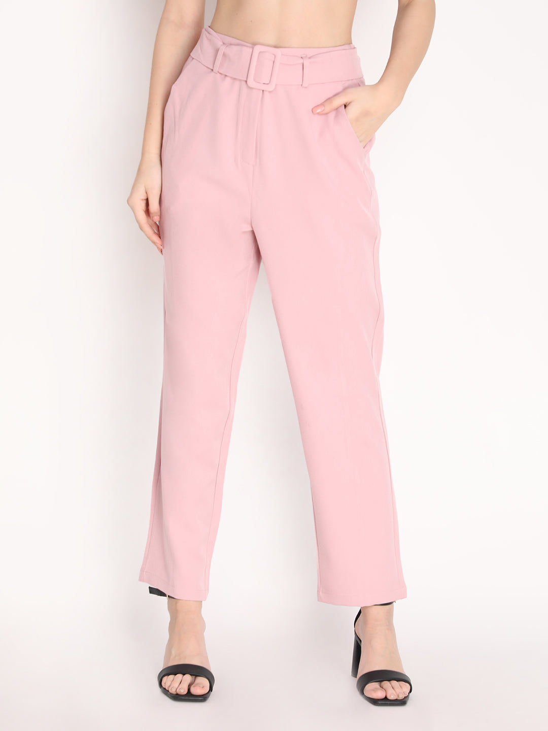 Women Solid Office Wear Formal Trouser