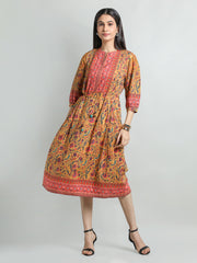 Women Printed Embroidered Dress