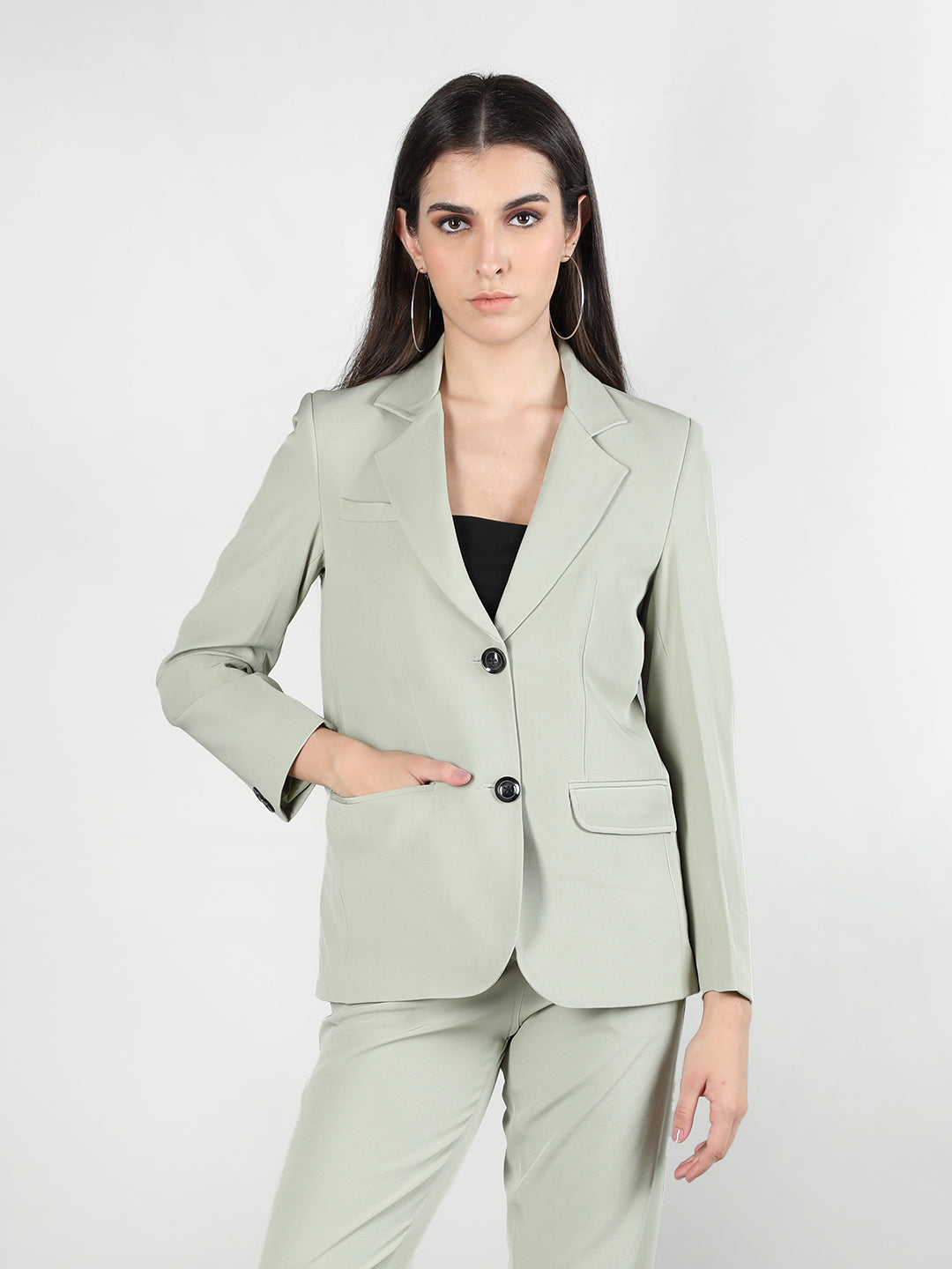 Women Solid Single-Breasted Blazer